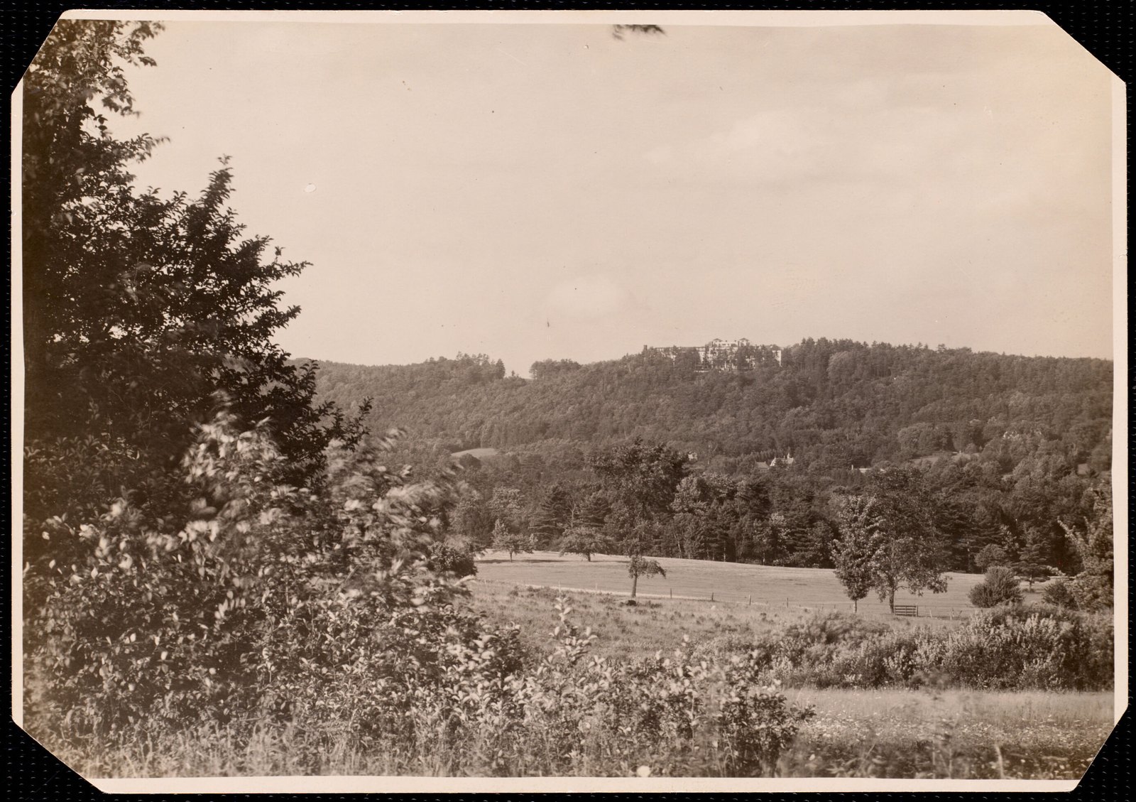 Aspinwall Hotel: view looking up at Aspinwall from fields. about 1902–1918.