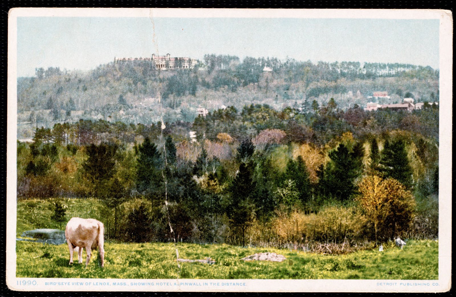 Aspinwall Hotel: looking at hotel from below in fields. about 1907–1908.