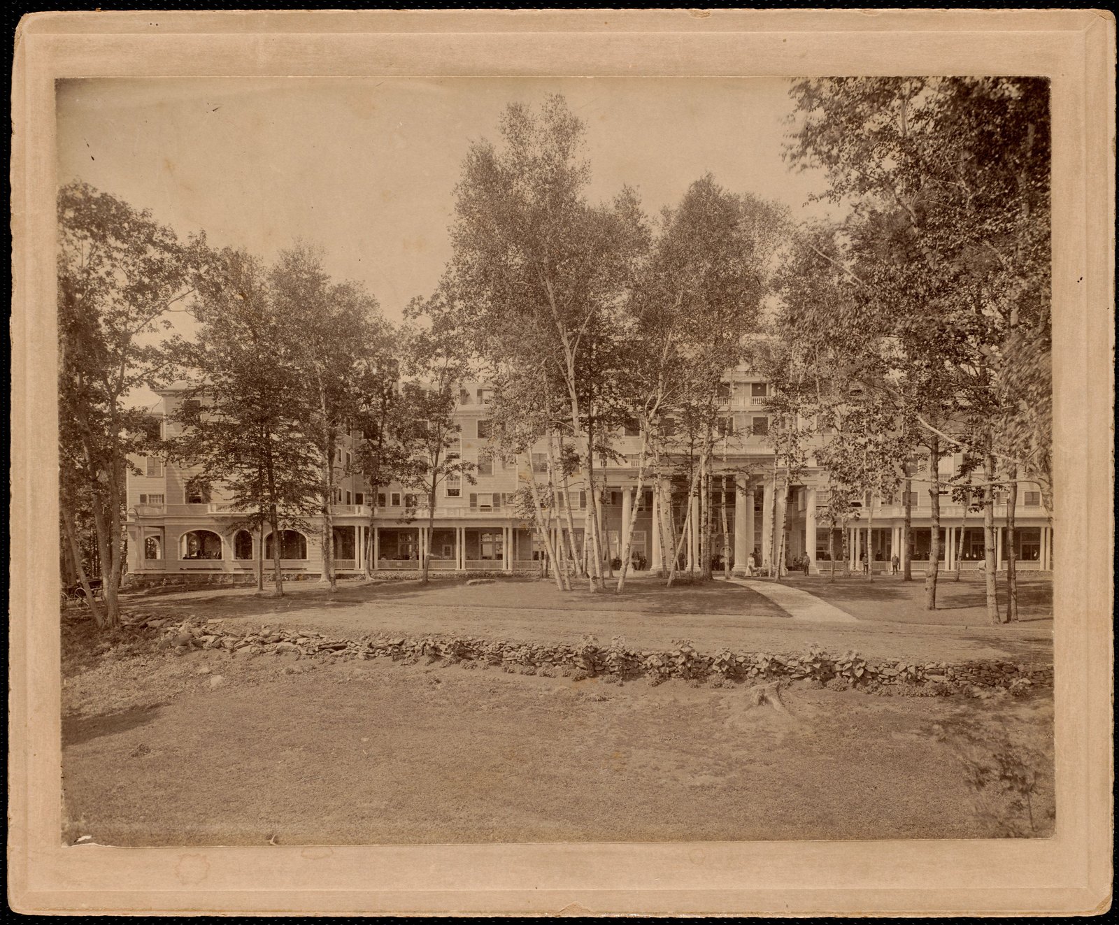 Aspinwall Hotel: front view with birches. about 1902–1915.