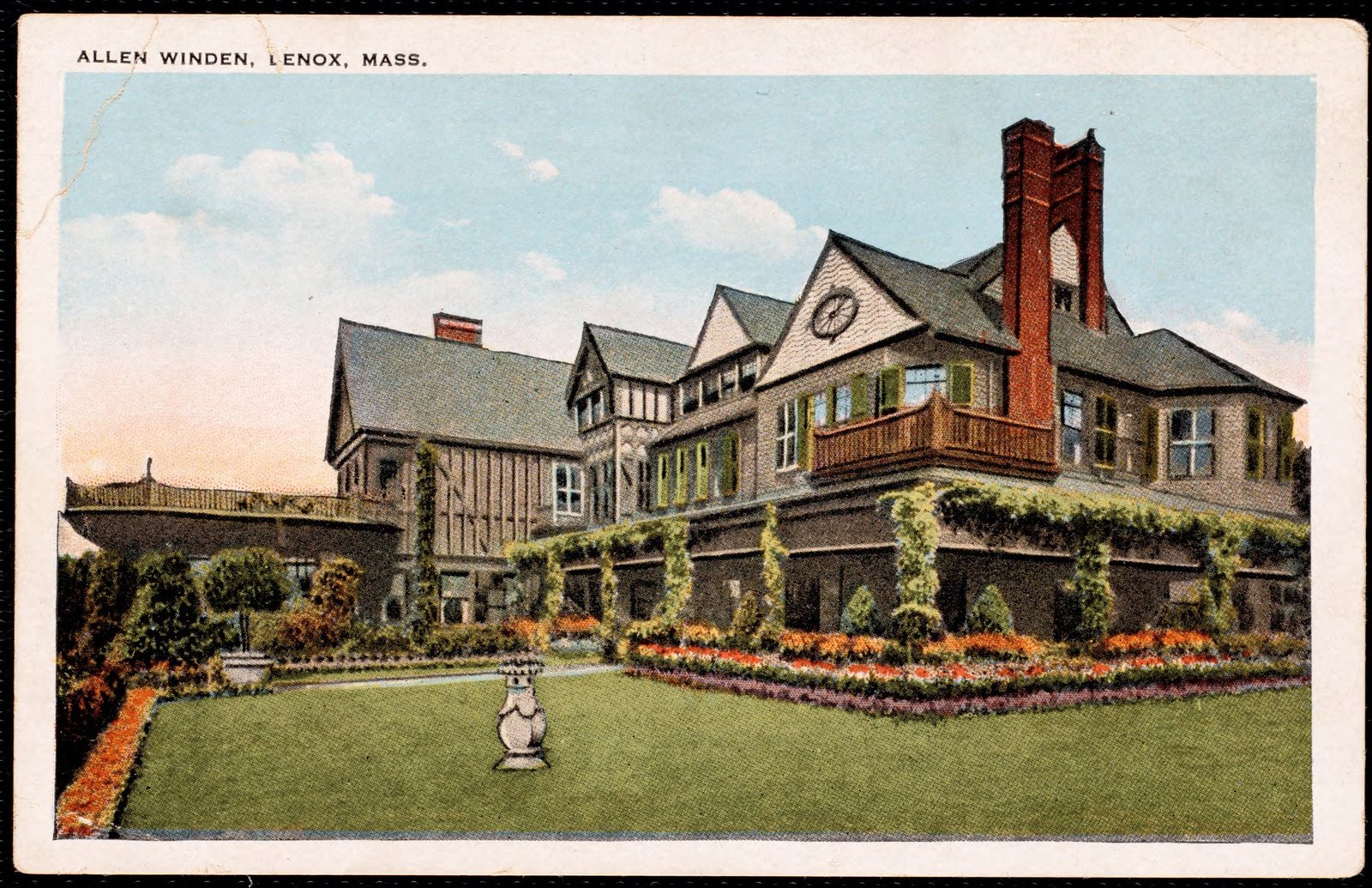 Allen Winden: garden and side of house. about 1907–1929.