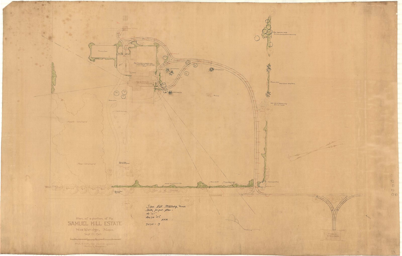 Plan 3, 20 December 1905. “Study For Tree Plan.” Forty feet to the inch.
