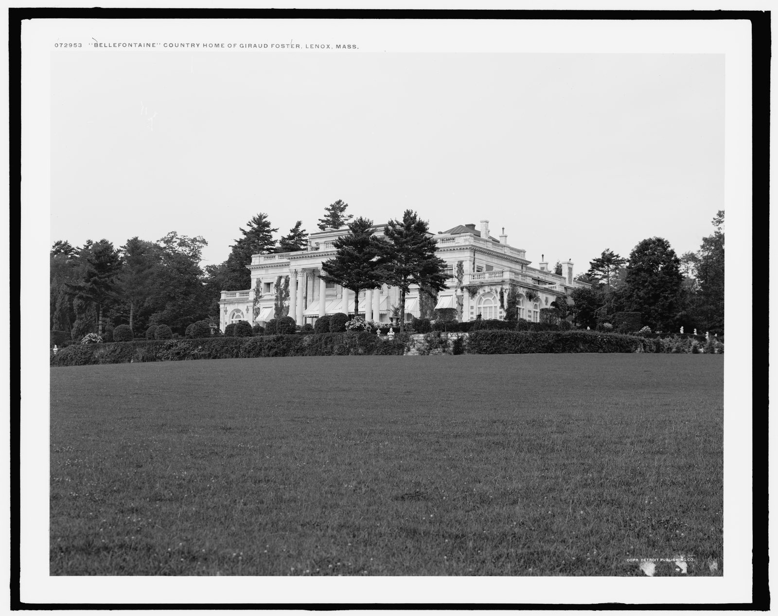 “Bellefontaine, country home of Giraud Foster, Lenox, Mass.” Detroit Publishing Company, about 1910. LC-D4-72953.