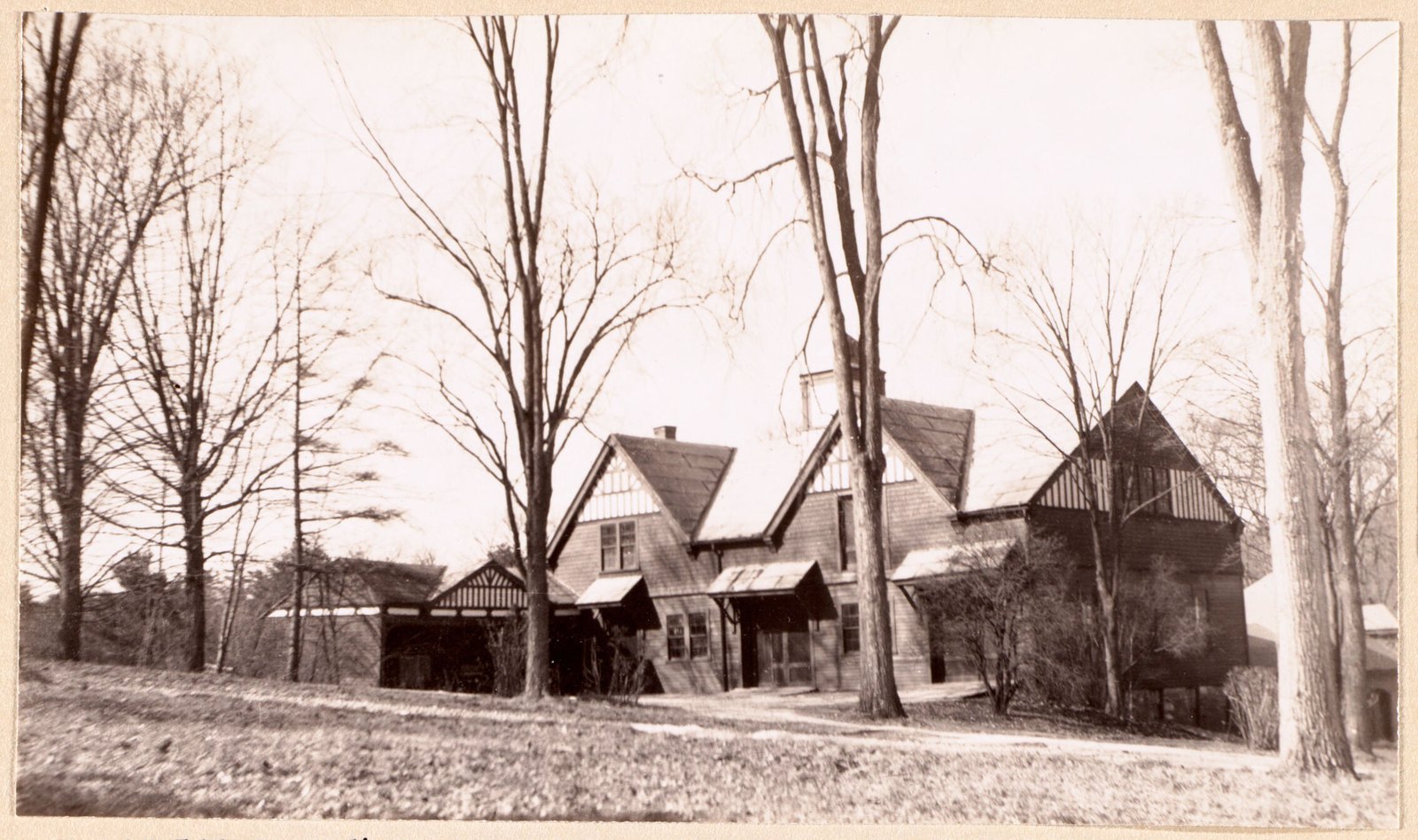 Brookhurst: northeast elevation, main barn and wagon shed. February 1938.