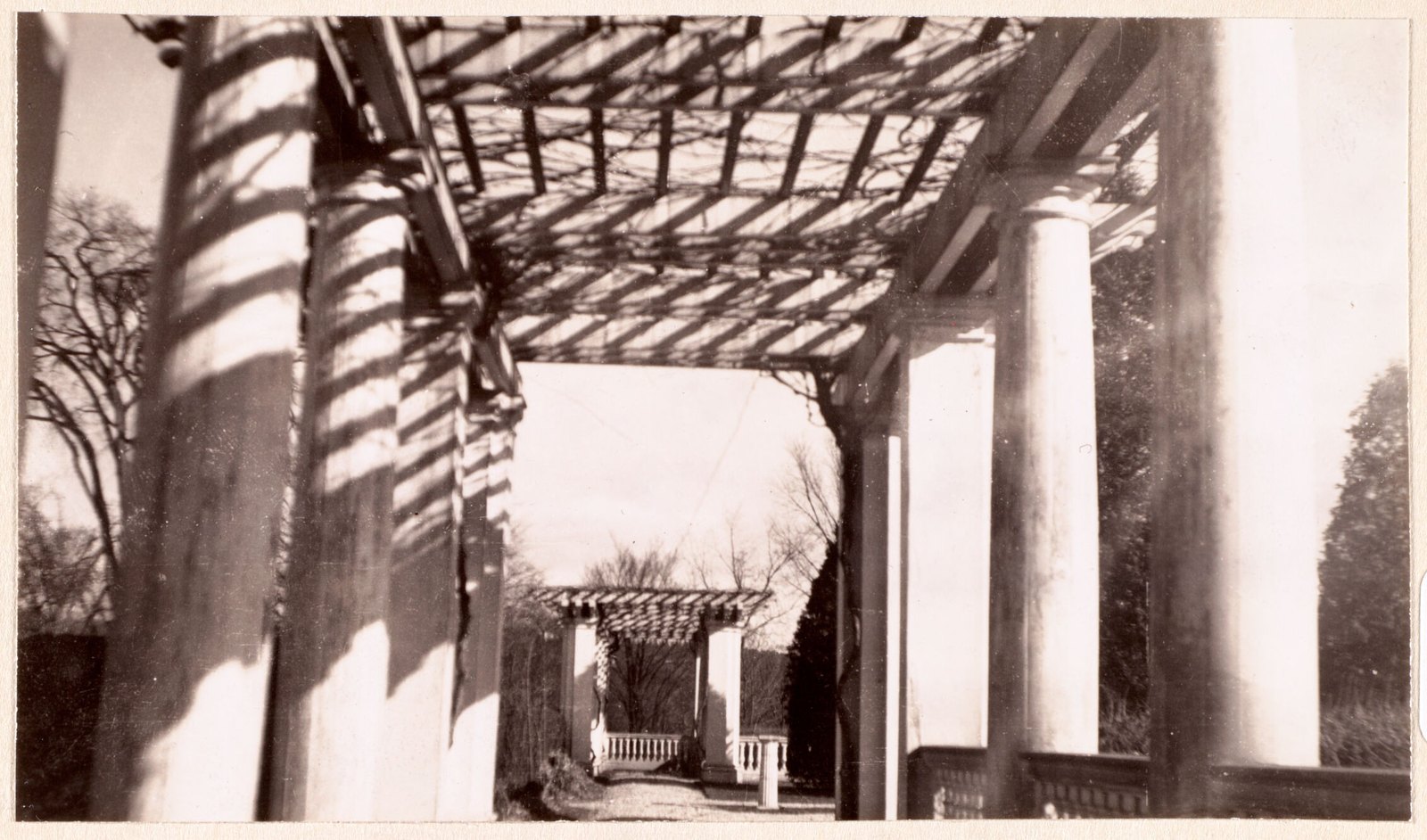 Brookhurst: formal gardens and pergolas. February 1938.