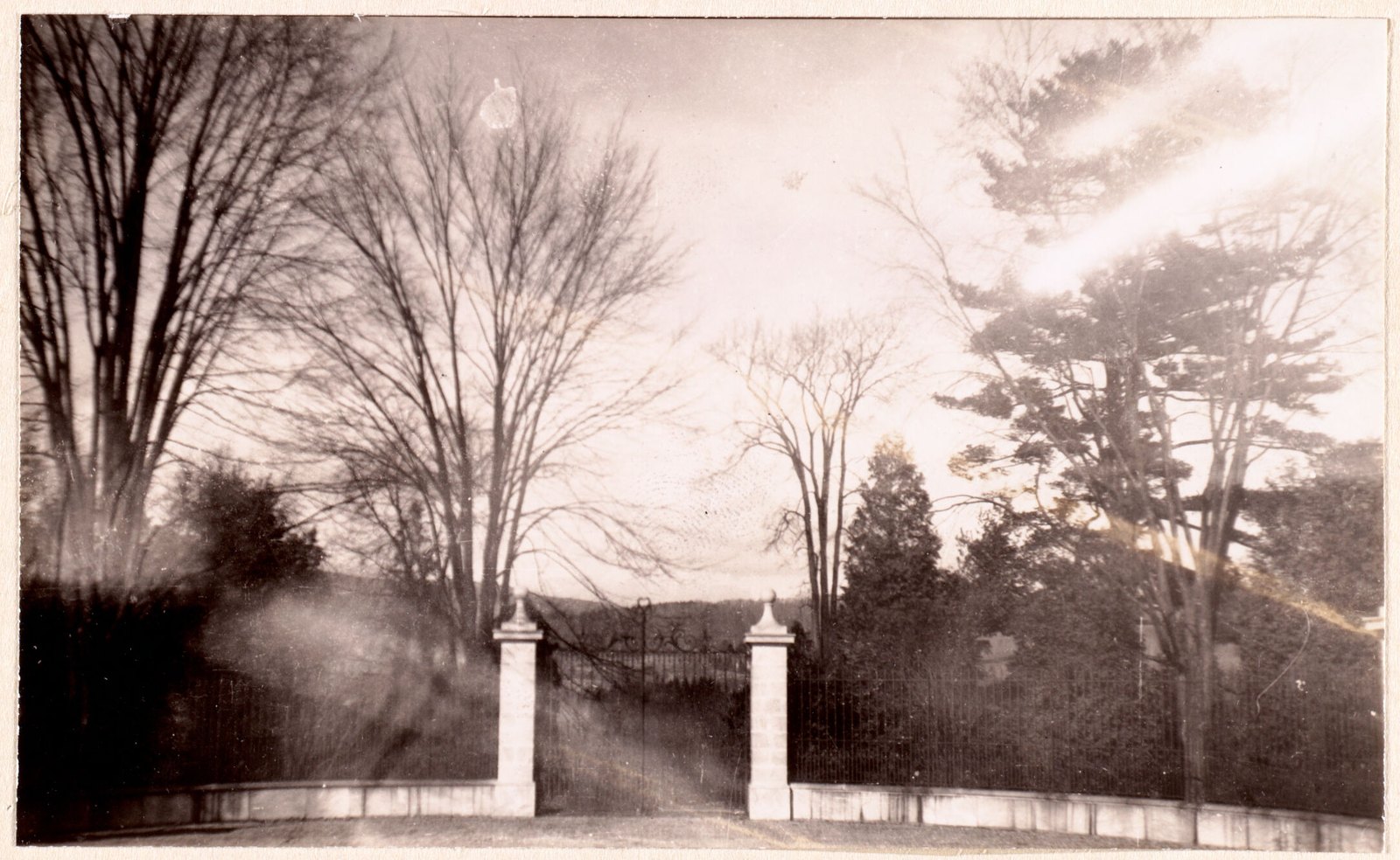 Brookhurst: residence north entrance gates. February 1938.