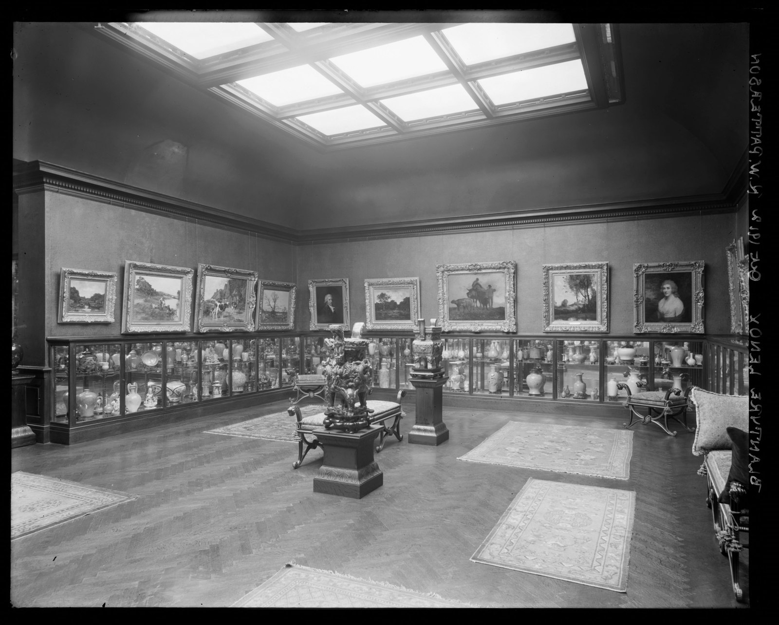 Blantyre: interior/gallery of paintings and china ware. October 1912.