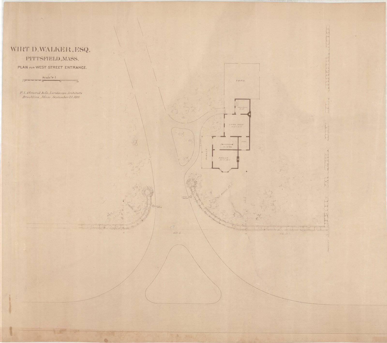 Olmsted job 01092, plan 19 — drive, ground or planting study.