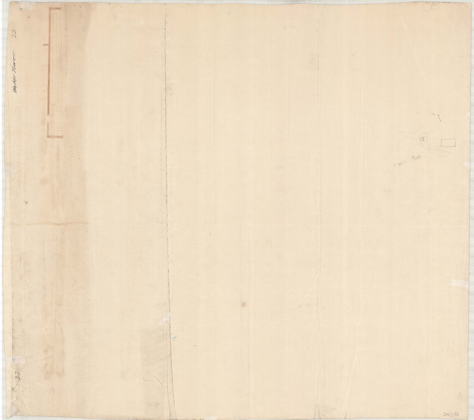 The reverse of the tower sheet, faintly drawn. Olmsted job 01092.