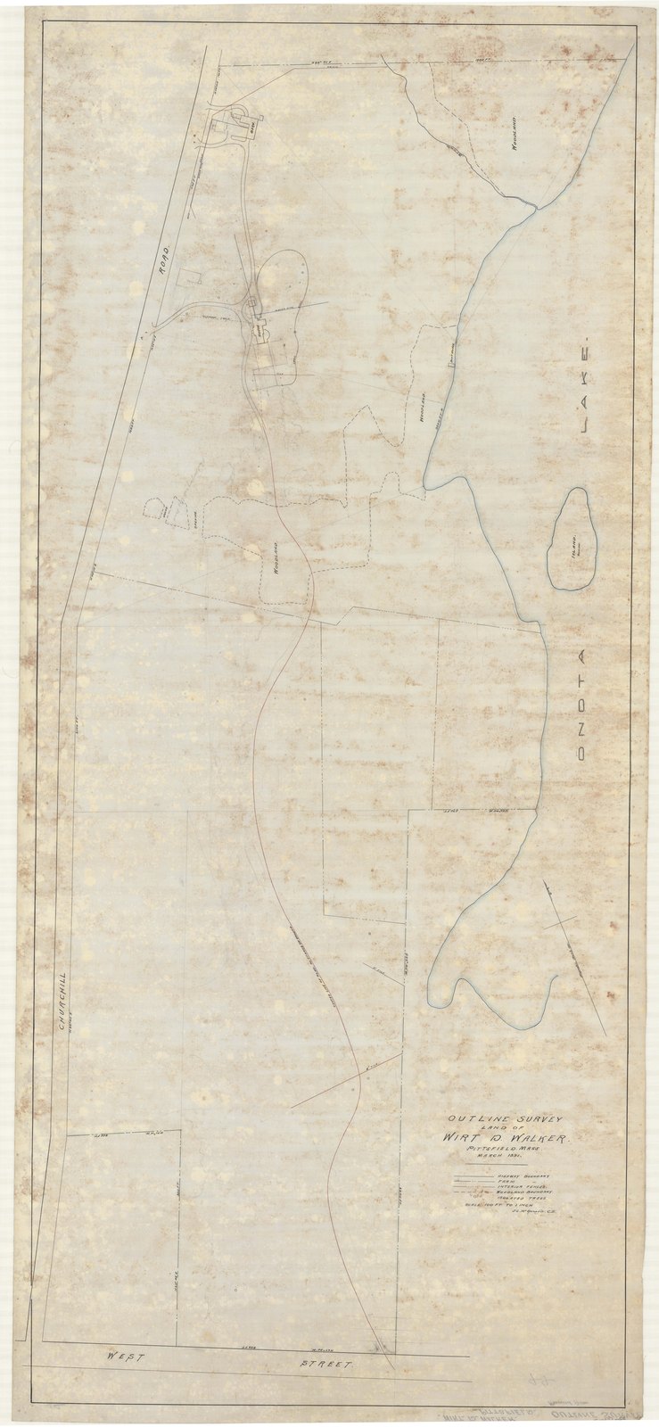Tall narrow sheet: a length of drive and its ground. Olmsted job 01092.