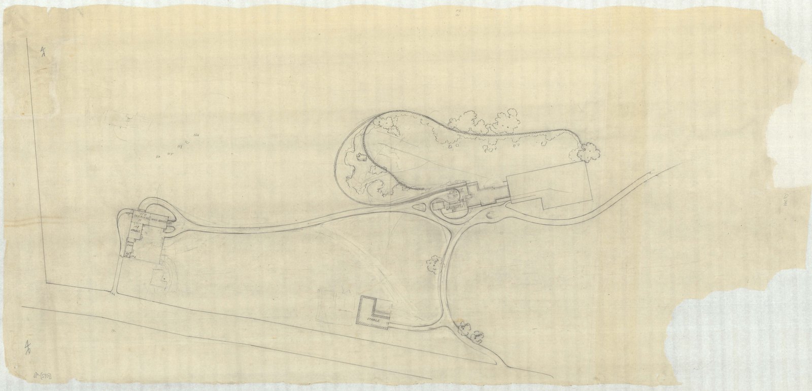 Olmsted job 01092, plan 46 — drive, ground or planting study.