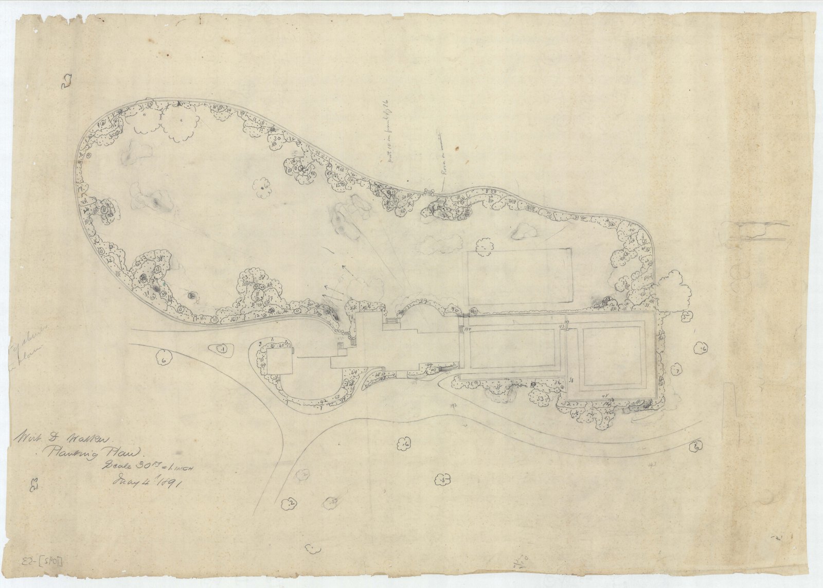 Olmsted job 01092, plan 53 — drive, ground or planting study.