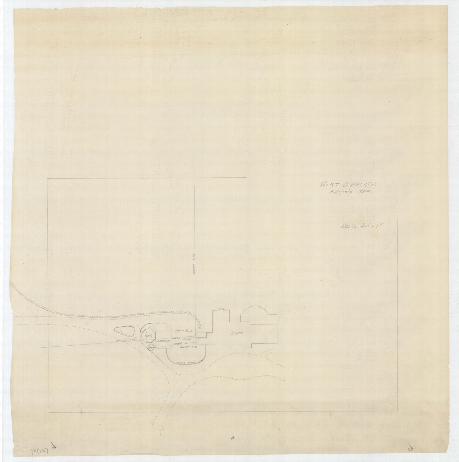Olmsted job 01092, plan 9 — drive, ground or planting study.