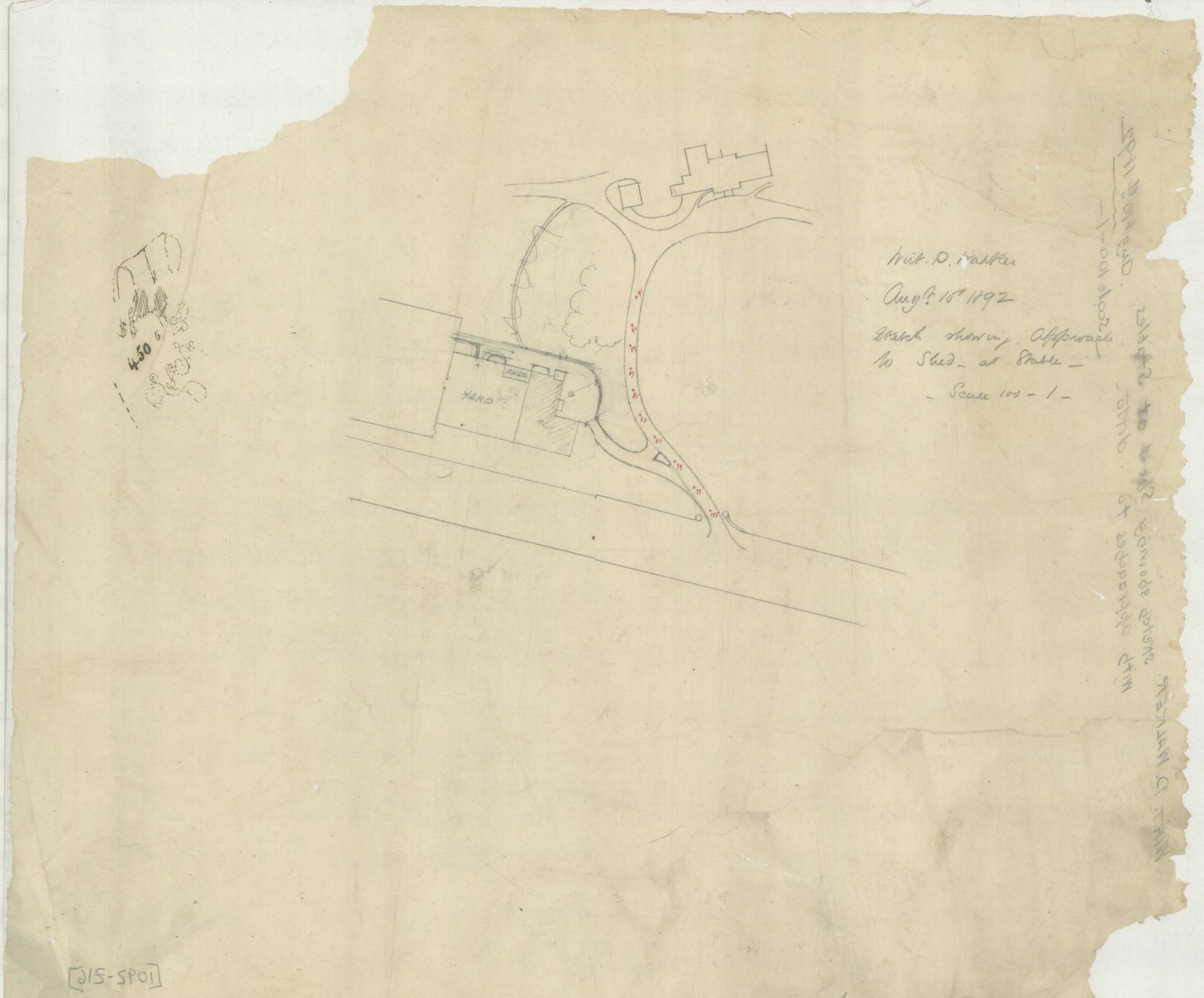 Olmsted job 01092, plan Z16 — drive, ground or planting study.