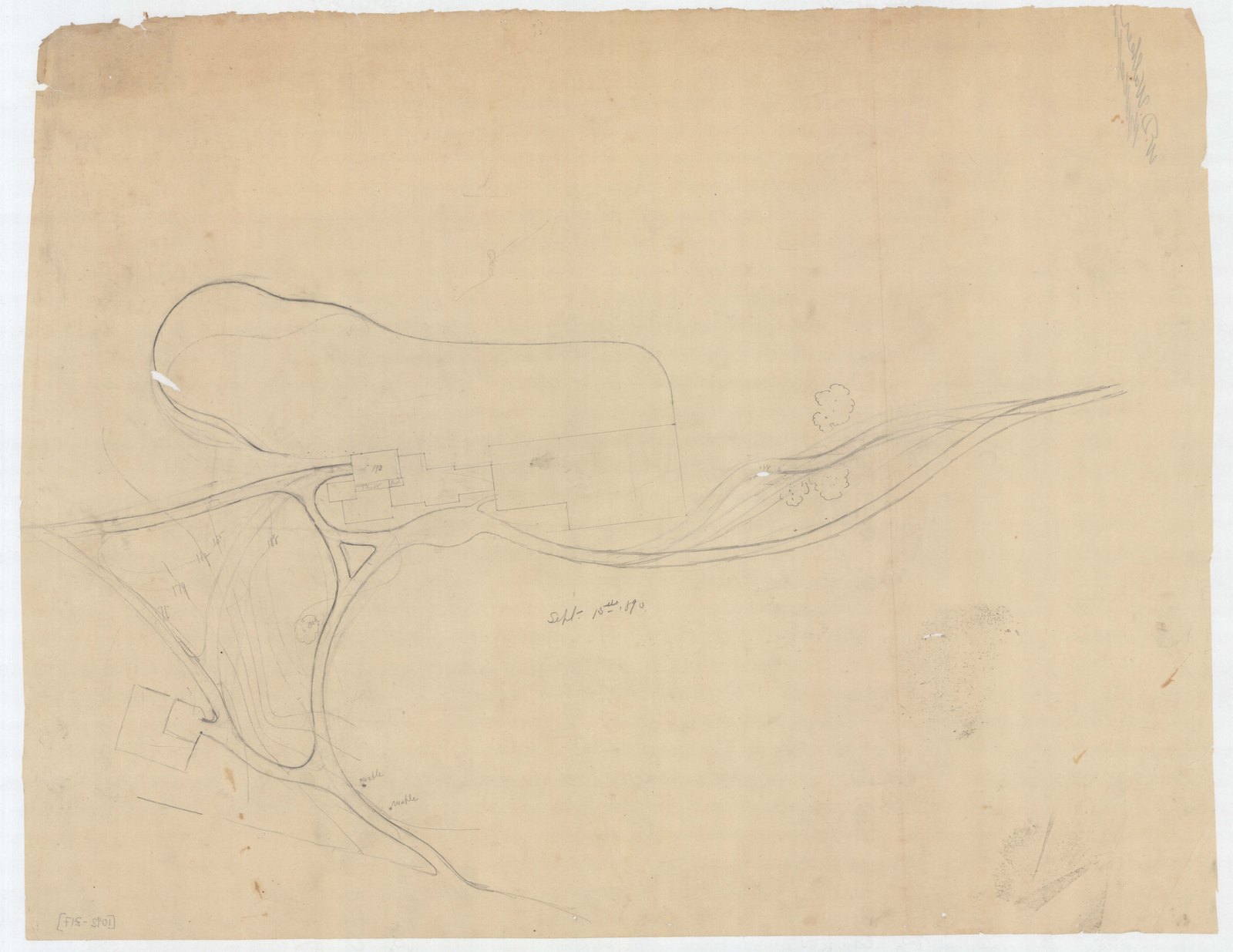 Olmsted job 01092, plan Z17 — drive, ground or planting study.