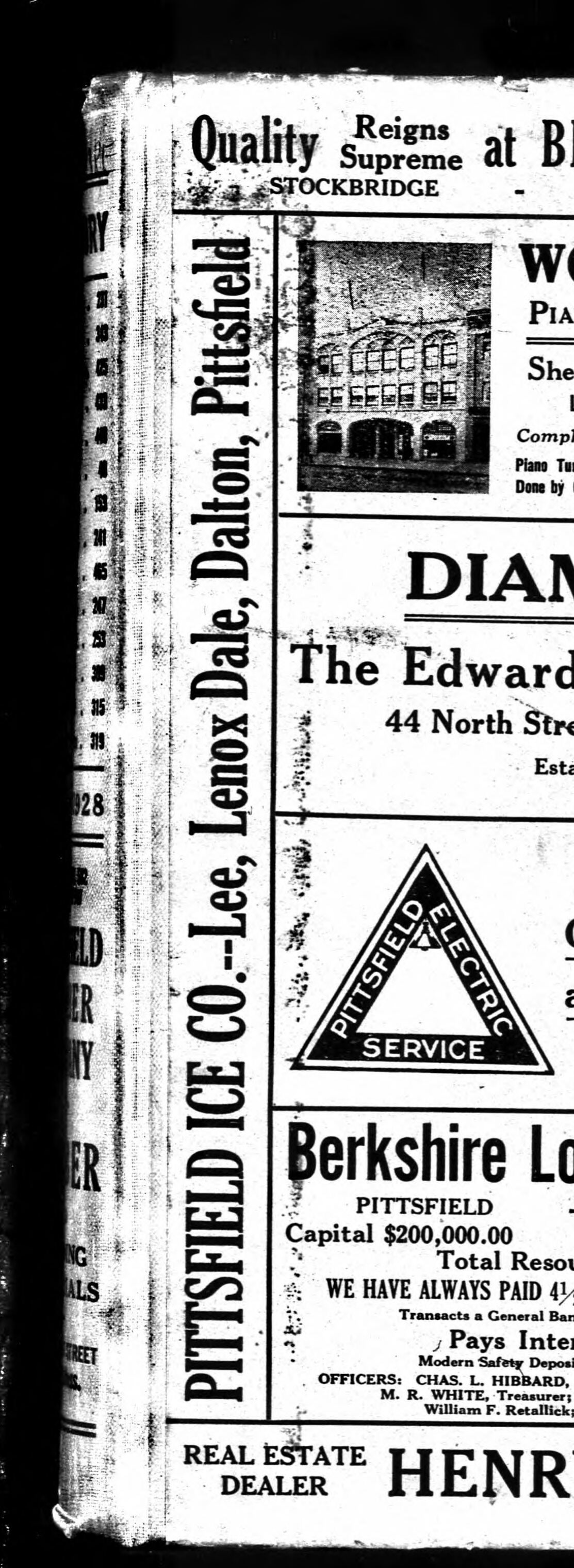 Page 1 of the Central Berkshire Directory, 1926