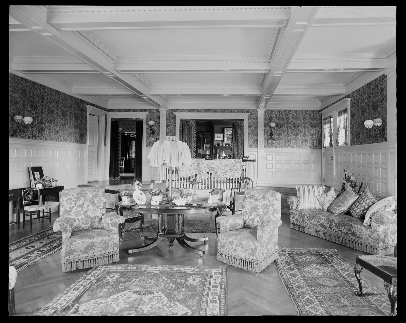 Coldbrook: sitting room from fireplace. About 1892–1915.