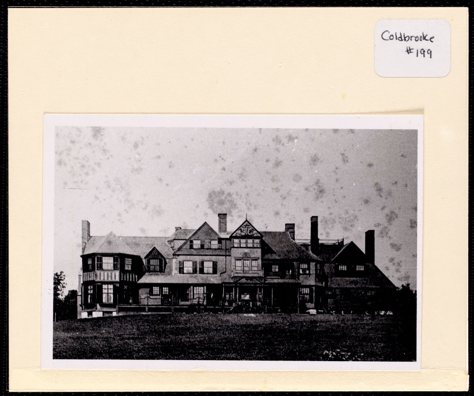 Coldbrook: back house and lawn. About 1882–1900. The back reads “Coldbrooke, 1882, Mr. John S. Barnes.”