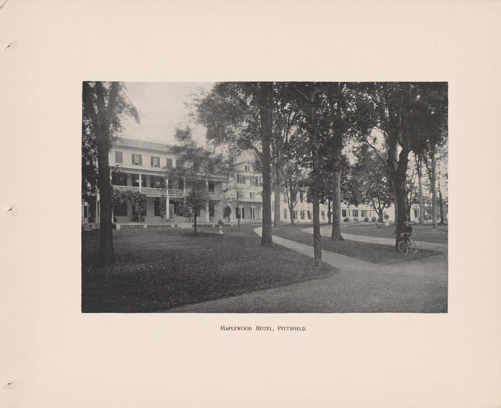 The Maplewood Hotel, Pittsfield, photographed by J. H. Blatchford in 1890 — thirty-two years after the map engraved it as a girls’ school.