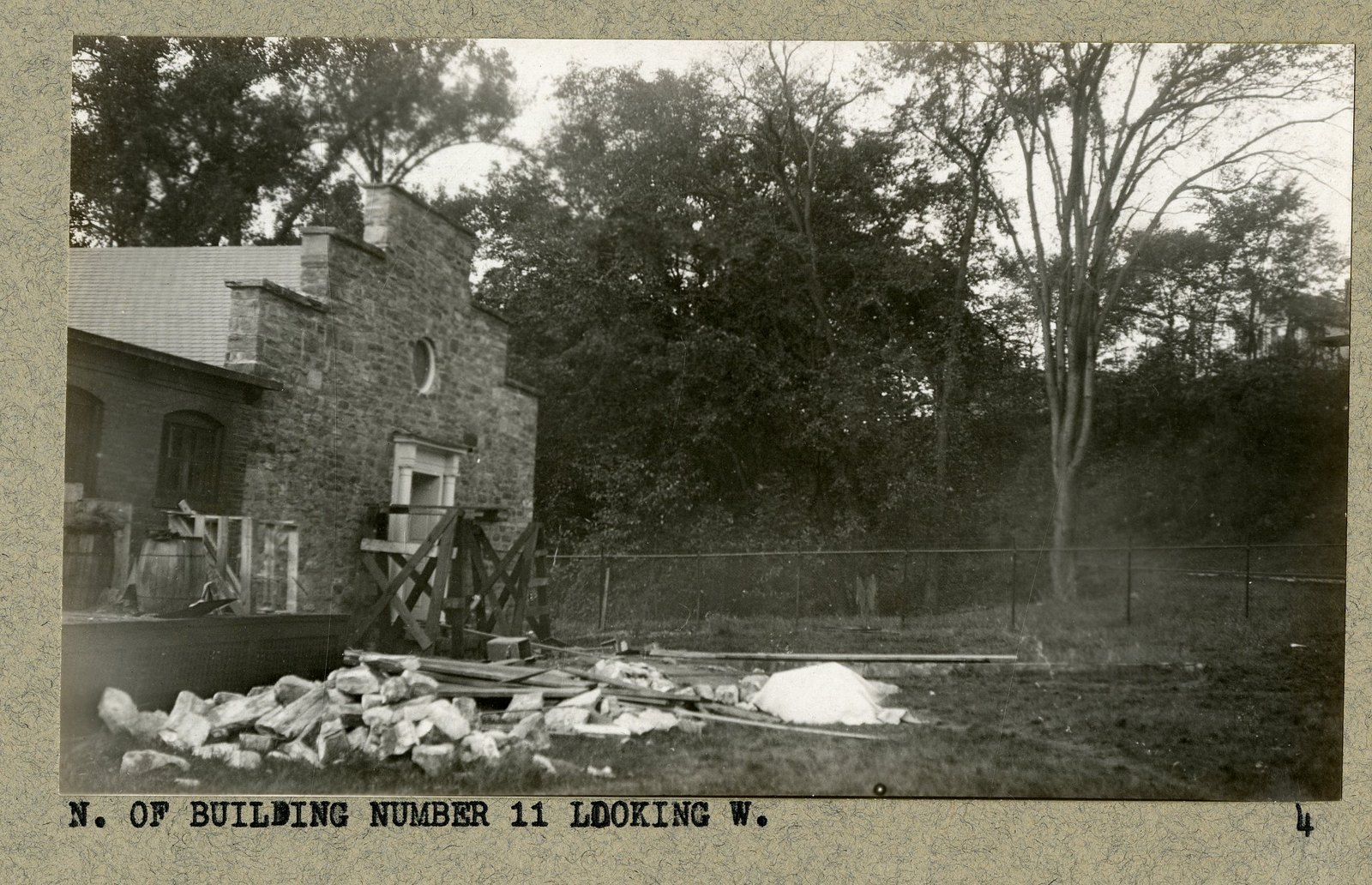 “N. OF BUILDING NUMBER 11 LOOKING W.”