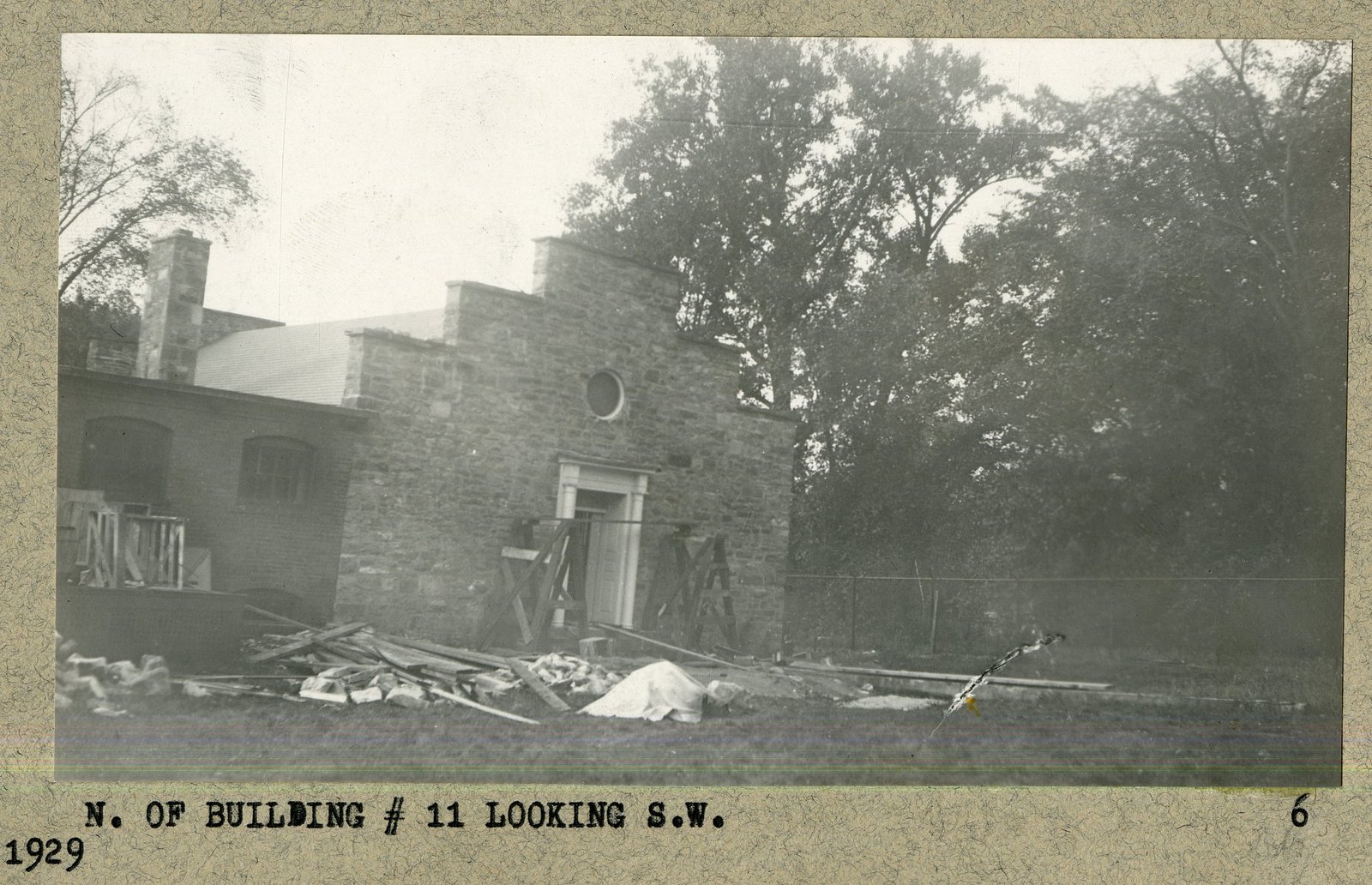 “N. OF BUILDING # 11 LOOKING S.W.”