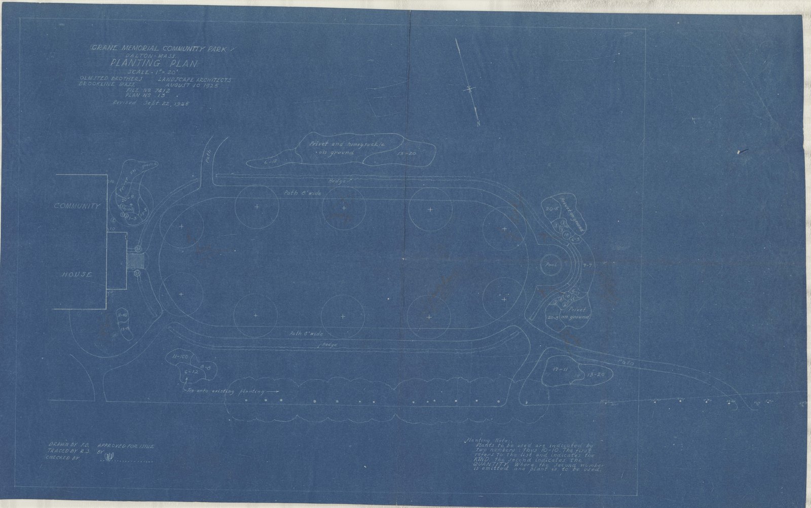 Plan 13, print 1, 10 August 1925, revised 22 September 1925.