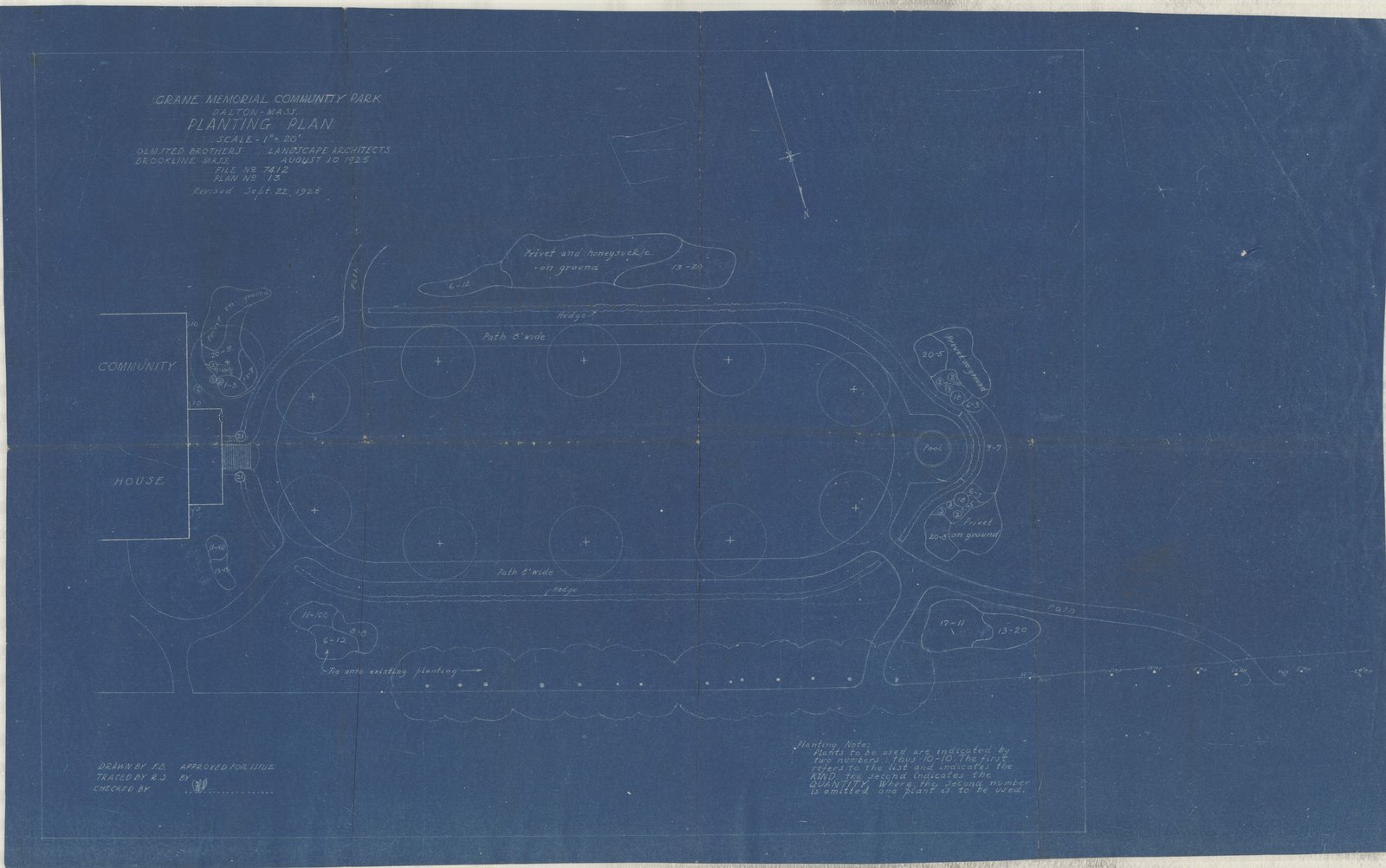 Plan 13, print 3, 10 August 1925, revised 22 September 1925.