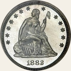 Quarter dollar, proof, 1882
