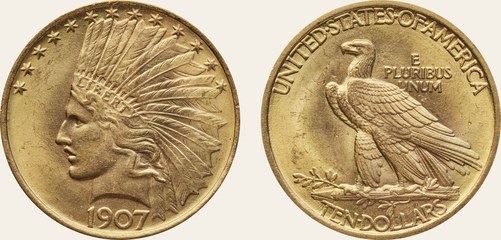 Ten dollars, Indian Head eagle, 1907