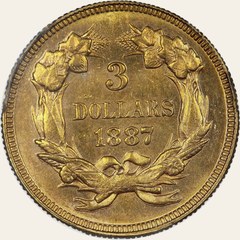 Three-dollar gold piece, 1887