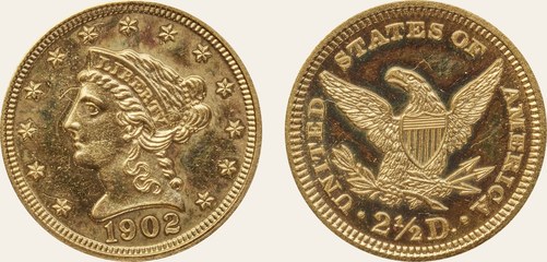 Two and a half dollars, quarter eagle, 1902