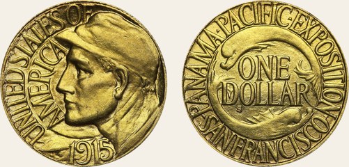 Panama-Pacific Exposition gold dollar, 1915