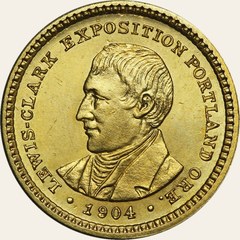 Lewis and Clark Exposition gold dollar, 1904