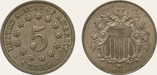 Shield nickel, 1868