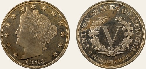 Liberty Head nickel, without CENTS, 1883