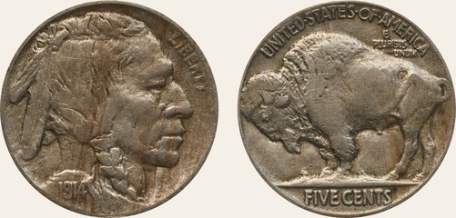 Buffalo nickel, 1914