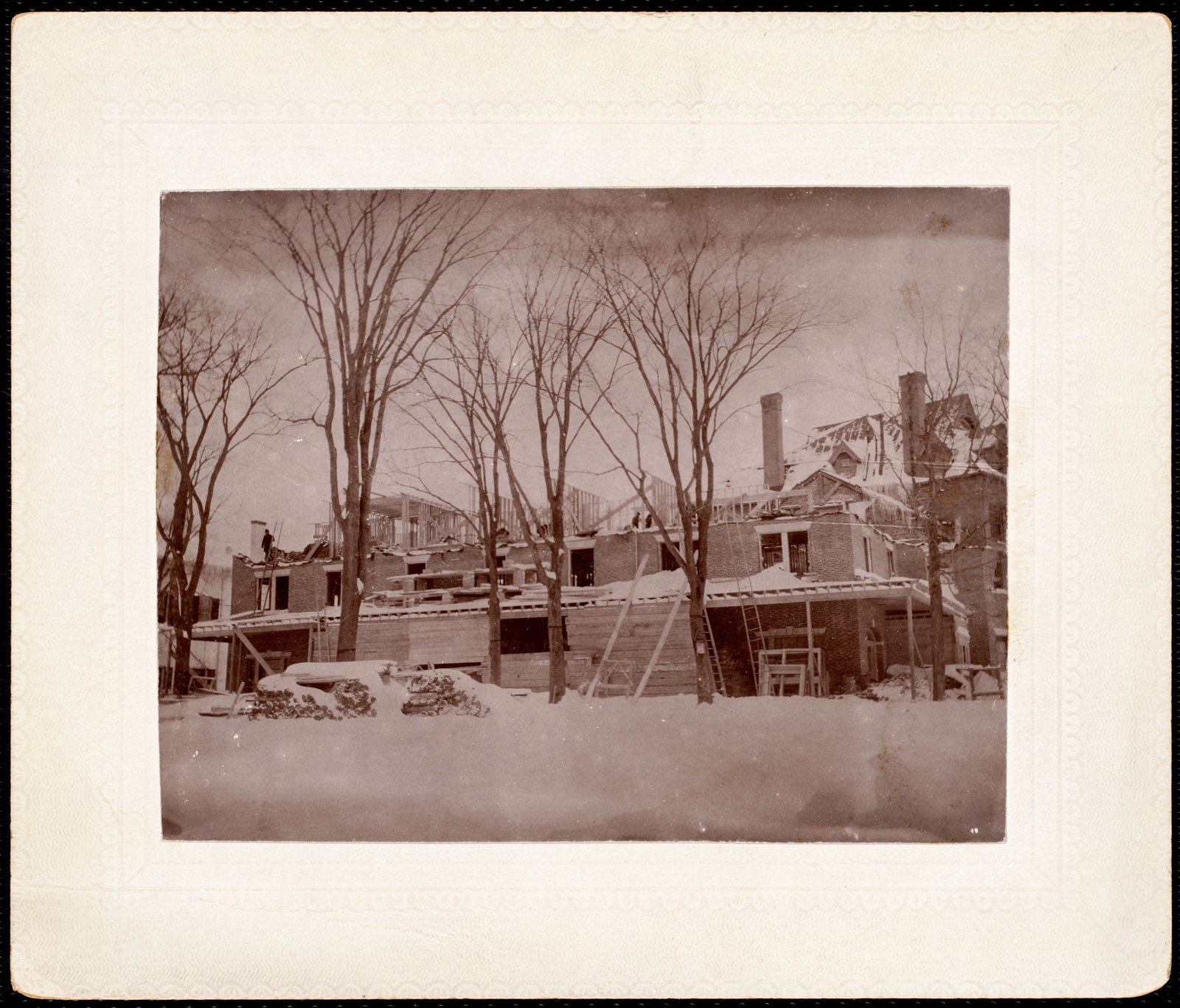 Curtis Hotel: exterior under construction. about 1890s.