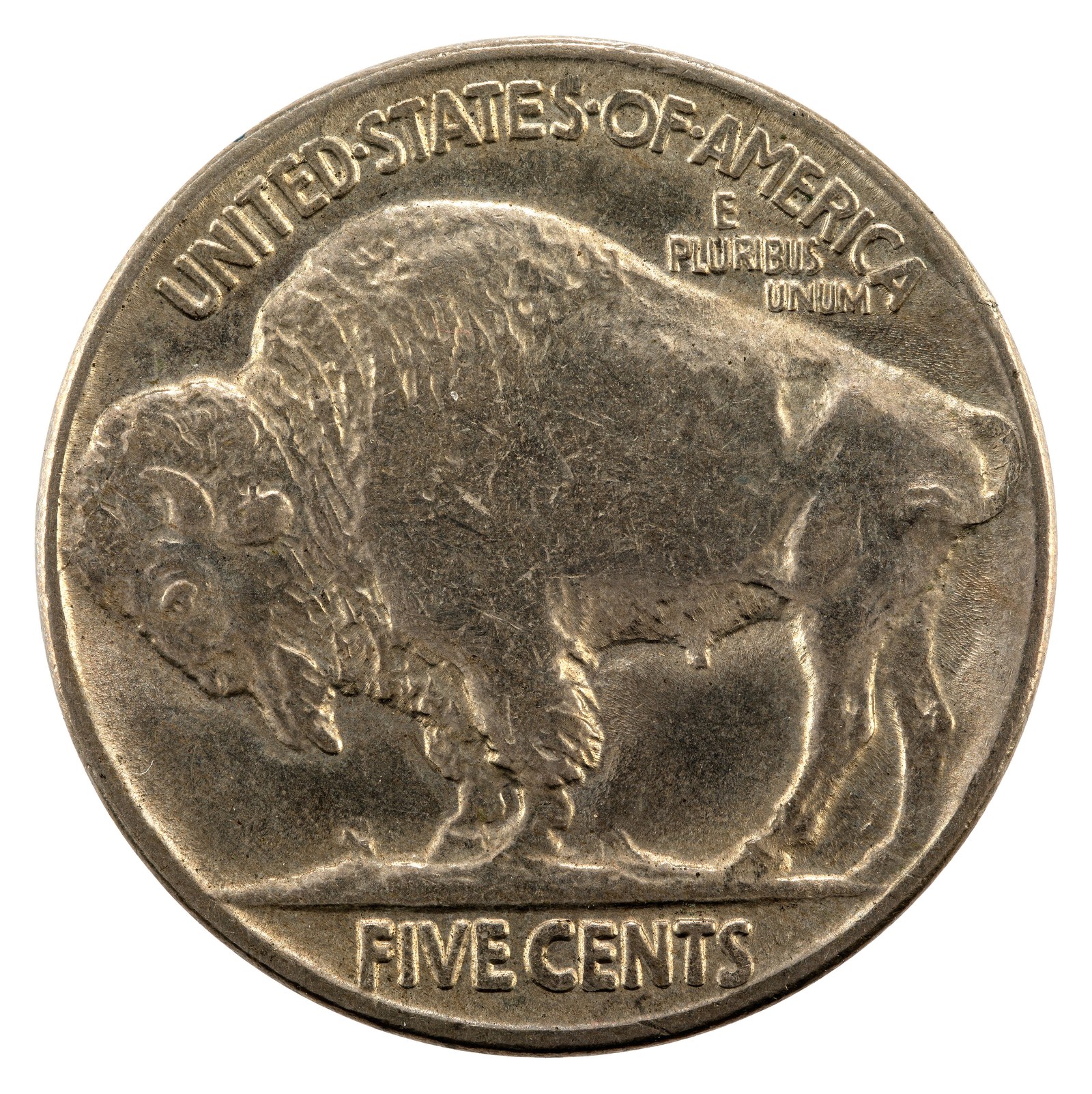 Type 2, later the same year: the ground flattened and FIVE CENTS enlarged, to keep the denomination from wearing away. It did not work.