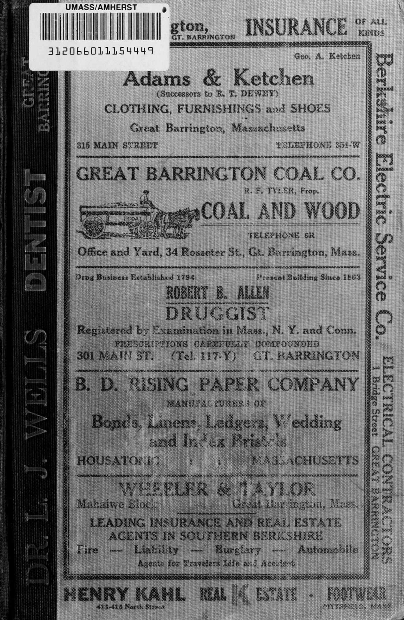 Page 1 of the South Berkshire Directory, 1923–’25