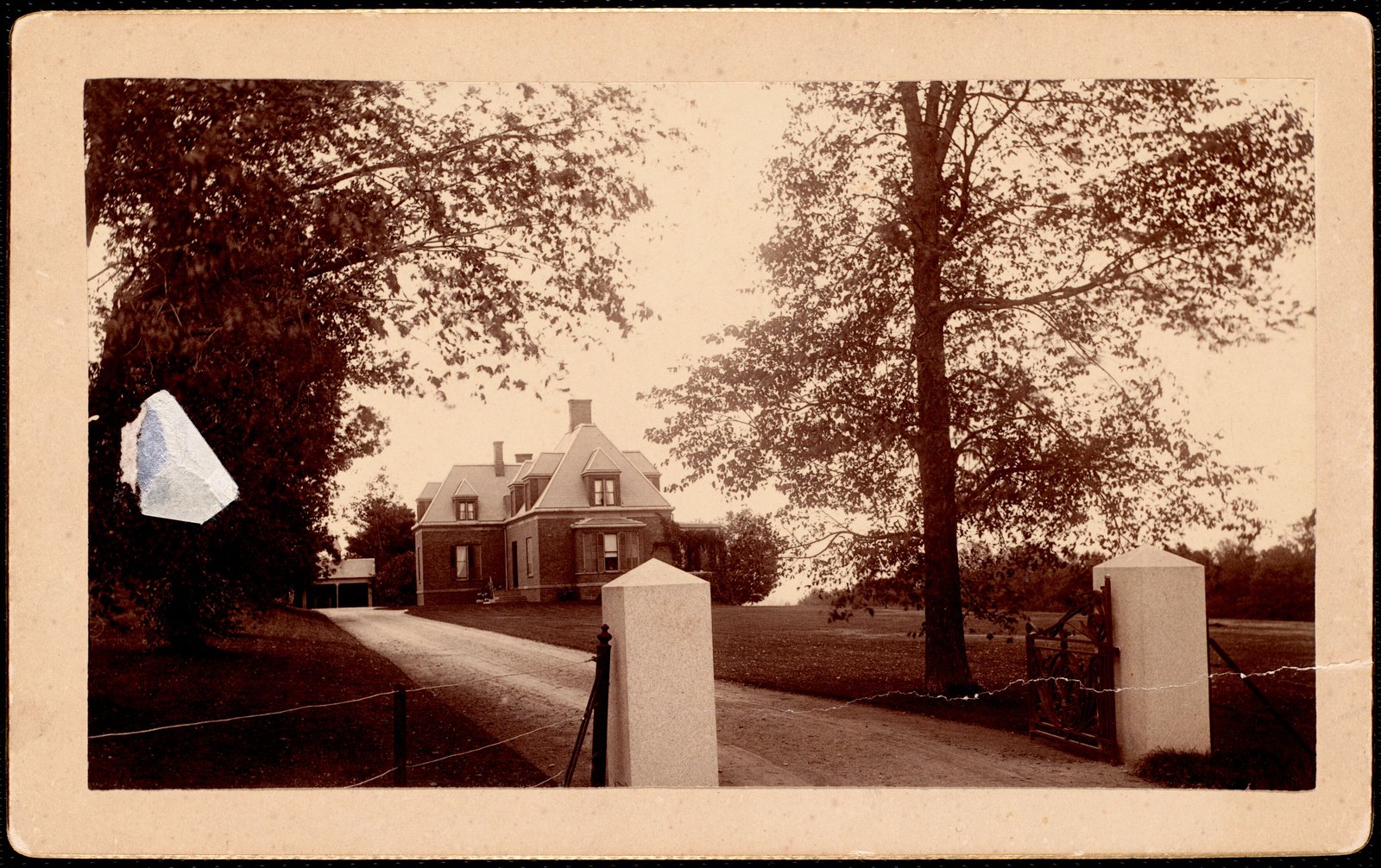Dormers: gate posts and drive. 1893 — the year Colonel Auchmuty died.
