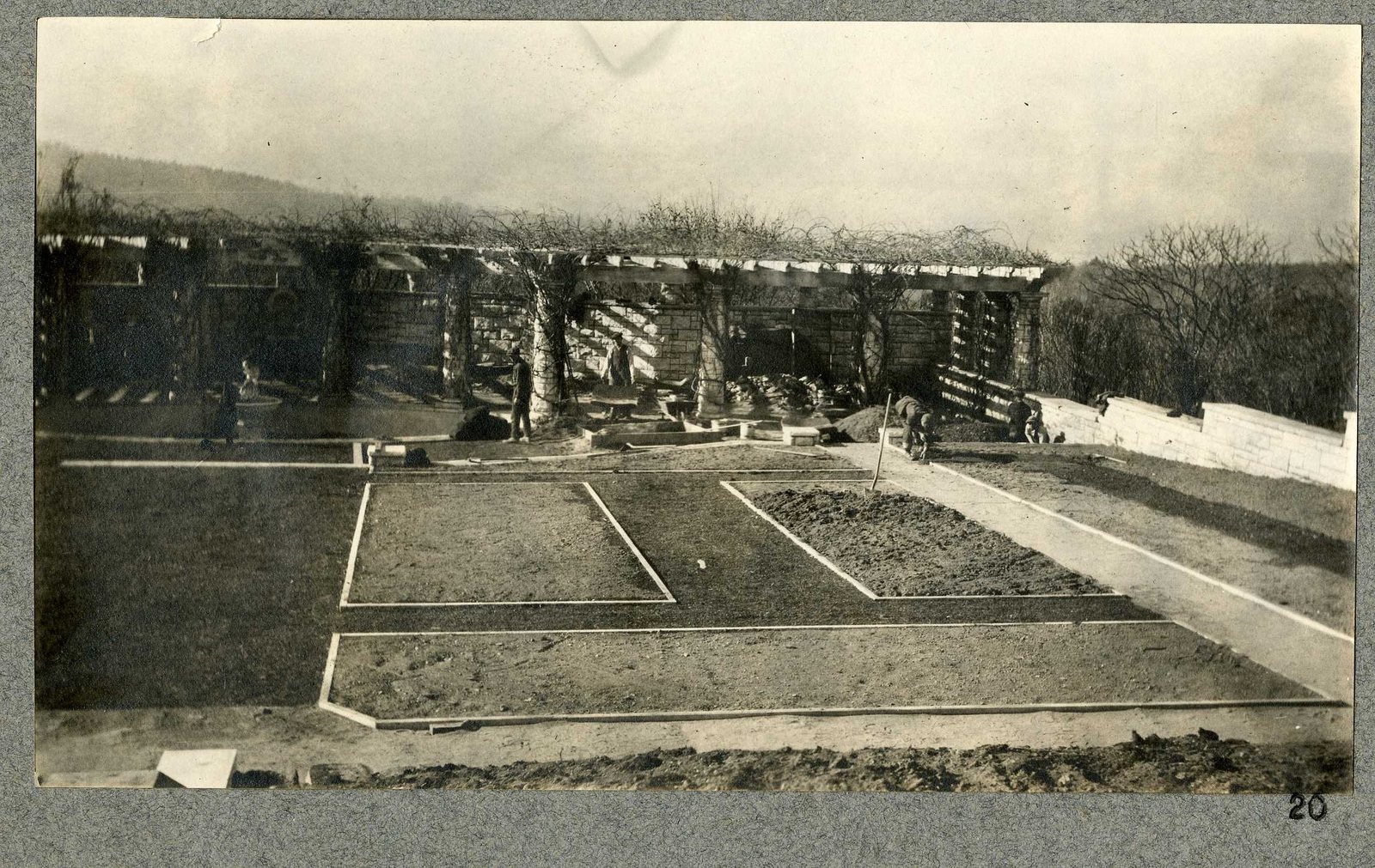 Photograph 20. New beds laid out below the pergola.