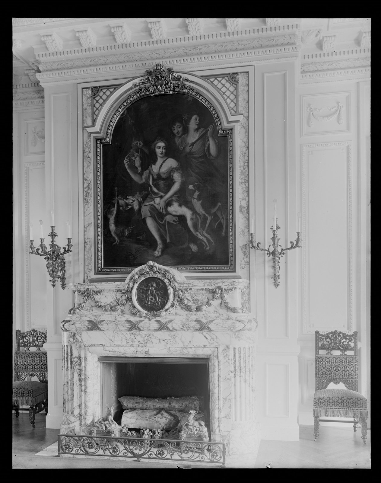 Elm Court: fireplace. Edwin Hale Lincoln.