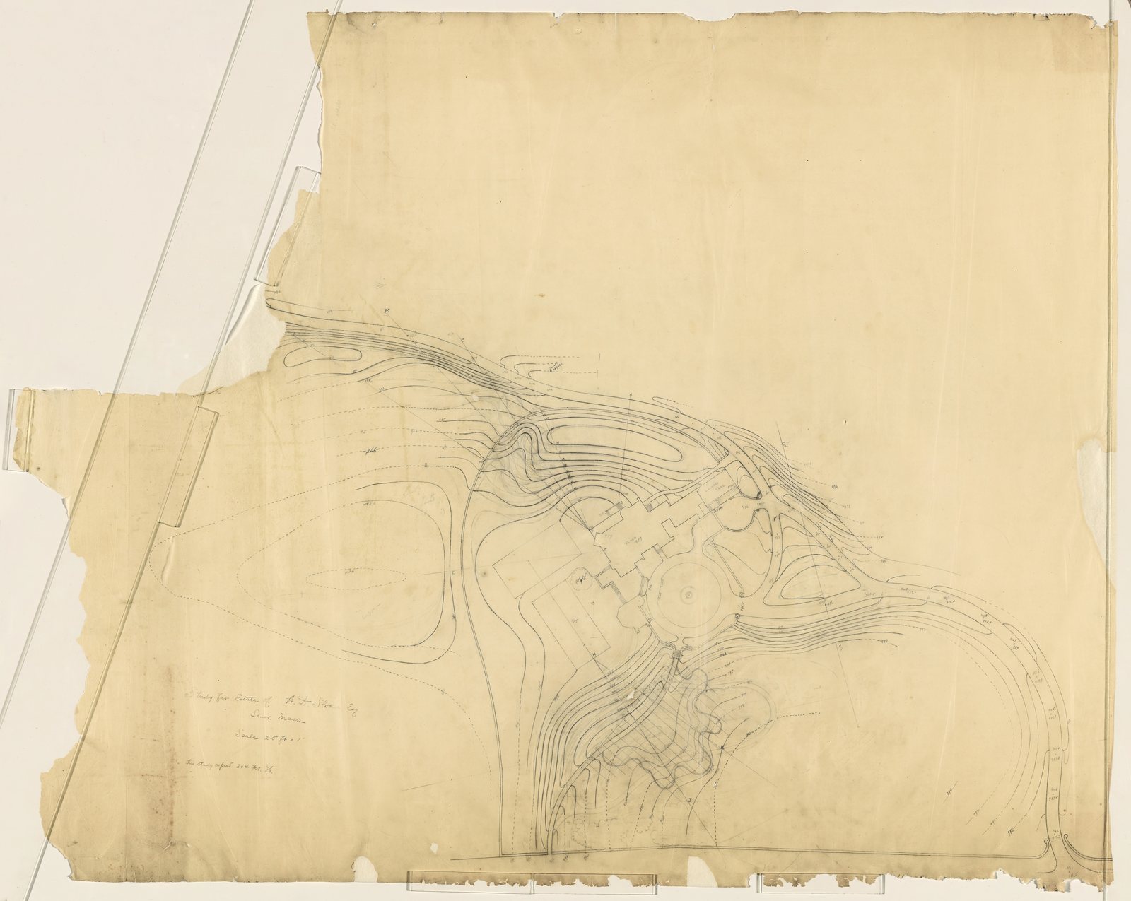 01027-Z22, 20 February 1886. “Study for Estate of W.D. Sloane Esq., Lenox.” 43 by 53 inches.