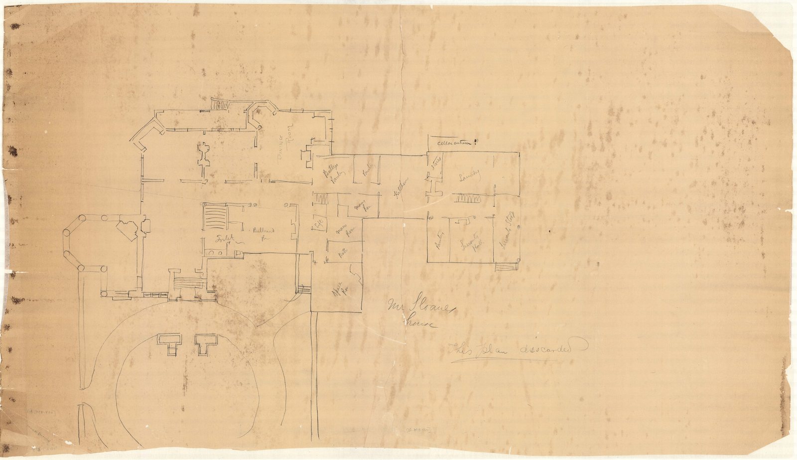 01027-Z34, undated. “Mr. Sloane’s House; this plan discarded.”