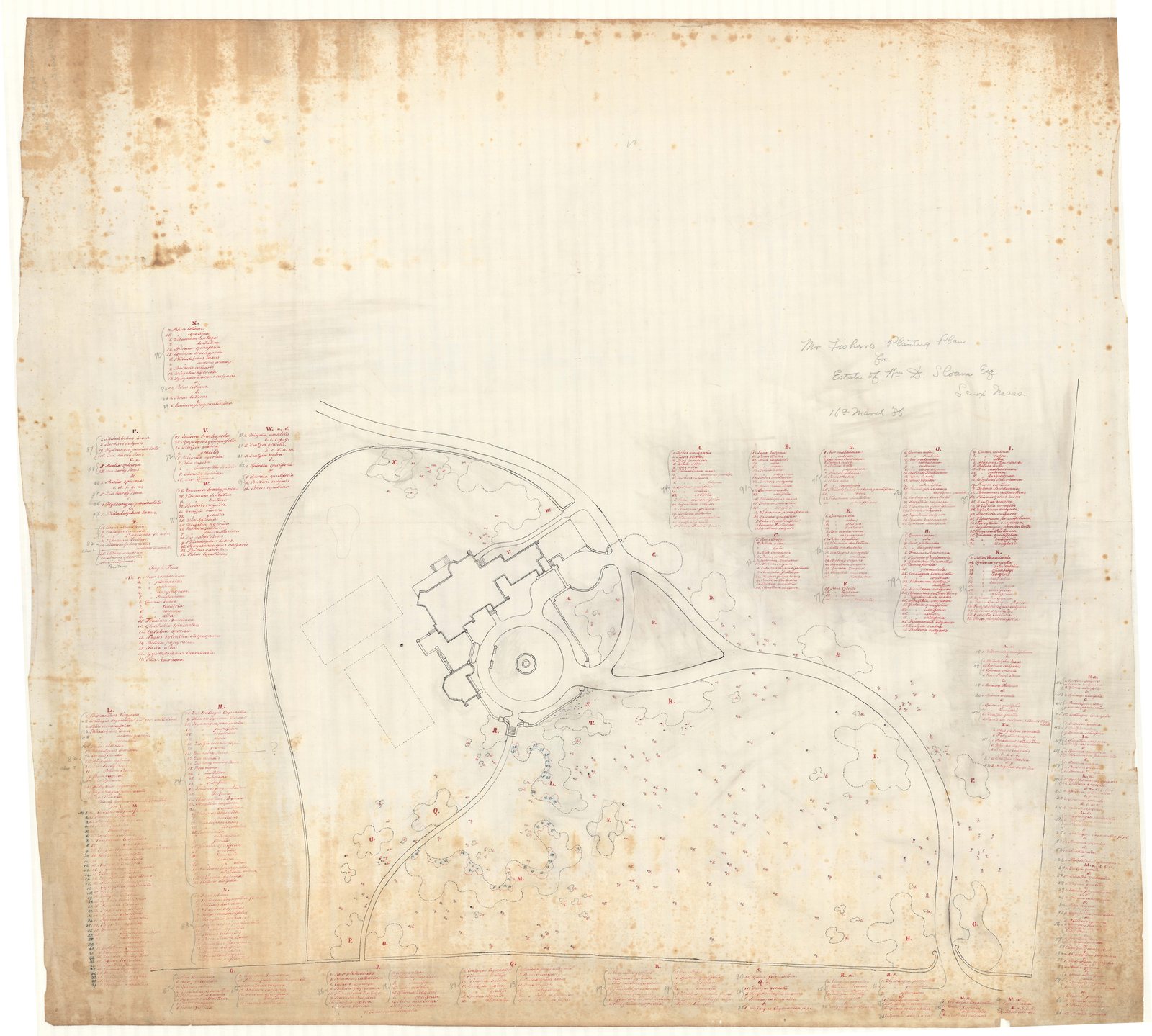 01027-Z6, 16 March 1886. “Mr. Fisher’s Planting Plan for Estate of Wm. D. Sloane Esq.”