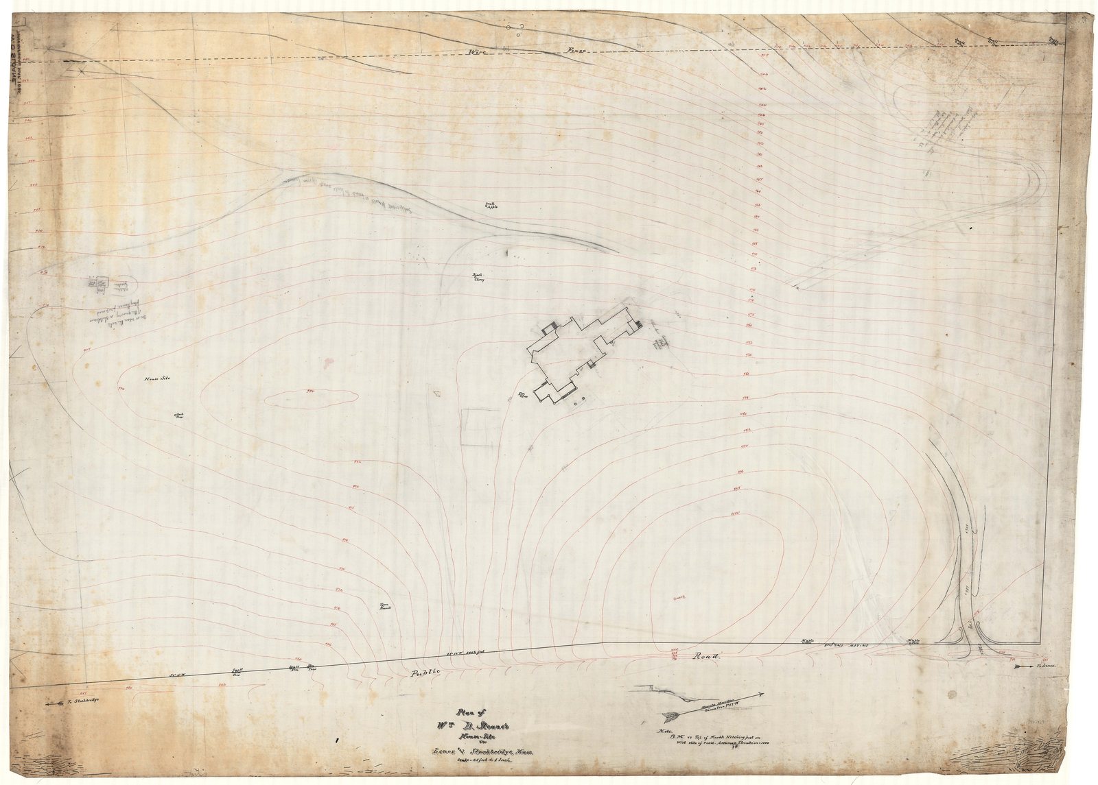 01027-Z9, 1885. “Plan of Wm. D. Sloane’s House Site in Lenox and Stockbridge, Mass.”