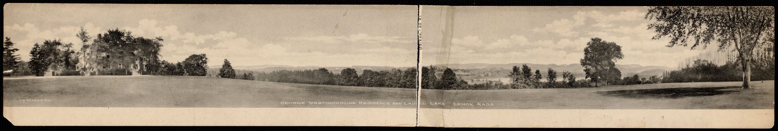 Erskine Park: panorama of grounds & house.