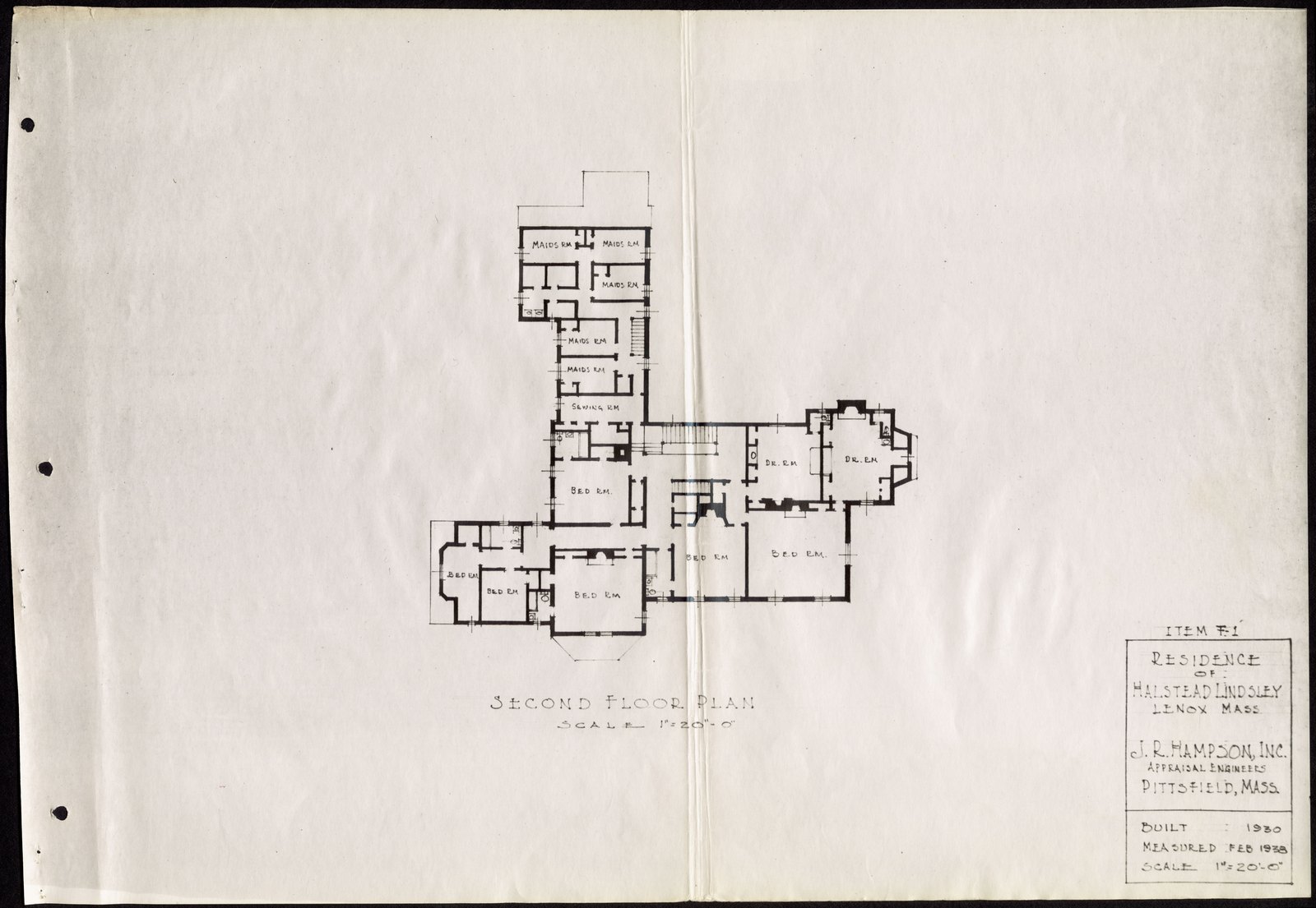 Ethelwyn: second floor plan. February 1938.