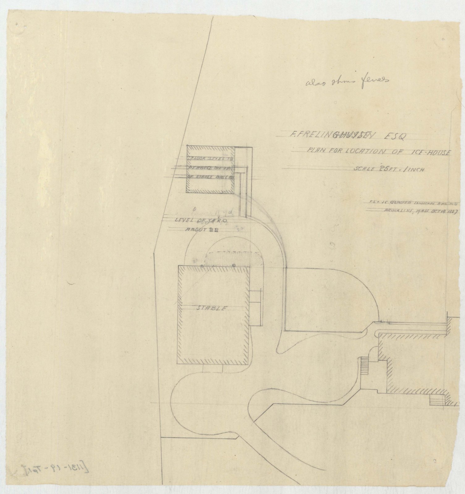 Tracing: the ground at the service side. Olmsted job 01131.