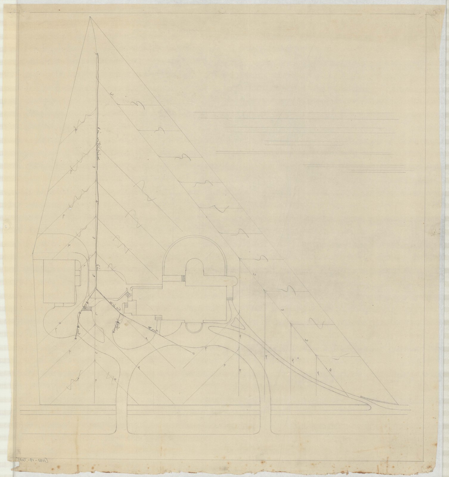 Tracing: the lot, outlined. Olmsted job 01131.