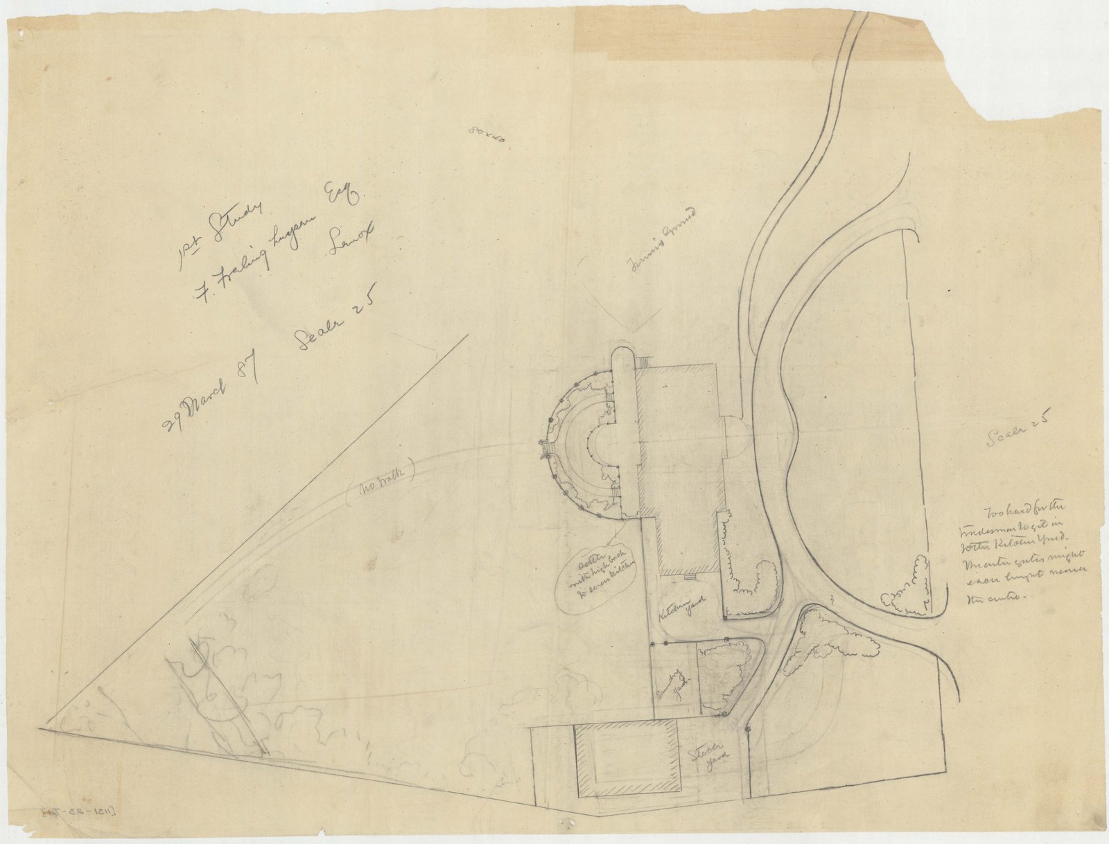 Tracing: the drive and the forecourt. Olmsted job 01131.